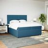 vidaXL Cama com molas/colch&atilde;o 200x200 cm veludo azul-escuro