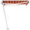 vidaXL Toldo retr&aacute;til manual com LED 350x250 cm laranja e castanho