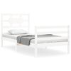 vidaXL Estrutura cama de solteiro c/ cabeceira madeira maci&ccedil;a branco