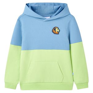 vidaXL Sweatshirt para crian&ccedil;a com capuz azul e amarelo-claro 92