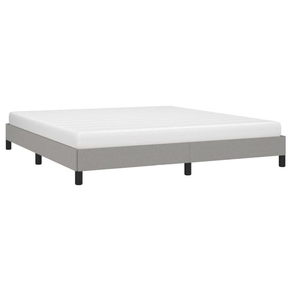 vidaXL Estrutura de cama sem colch&atilde;o 160x200 cm tecido cinzento-claro