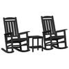 vidaXL Cadeira de baloi&ccedil;o 3 pcs Preto Polietileno