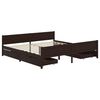 vidaXL Cama com 4 gavetas 200x200 cm pinho maci&ccedil;o castanho-escuro
