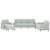 vidaXL 4 pcs conjunto de sof&aacute;s veludo cinzento-claro