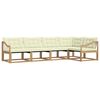 vidaXL Conjunto de Sof&aacute;s para Exterior 5 unid. Branco e Creme
