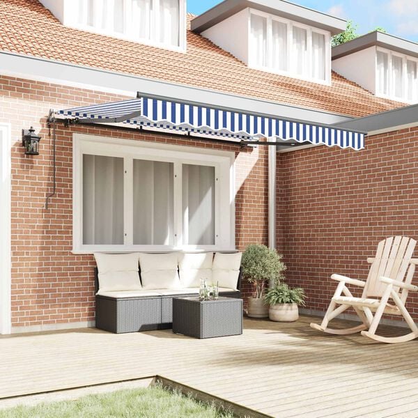 vidaXL Toldo Retr&aacute;til Azul 250 x 200 cm tecido