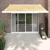 vidaXL Toldo retr&aacute;til 3x2,5 m tecido e alum&iacute;nio amarelo e branco