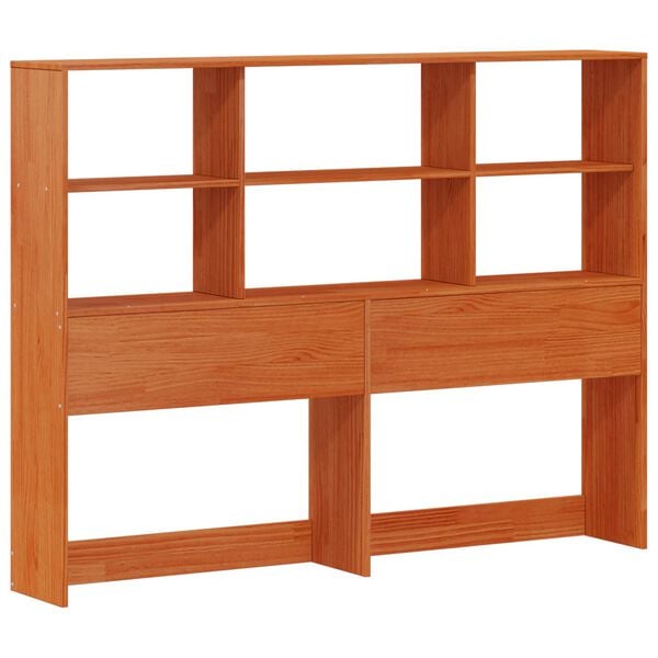 vidaXL Estrutura de Cama com Cabeceira com Armazenamento Castanho Cera