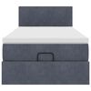 vidaXL Estrutura cama otomana colch&atilde;o 90x190 cm veludo cinzento escuro