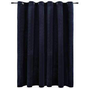 vidaXL Cortina blackout com argolas em metal 290x245 cm veludo preto