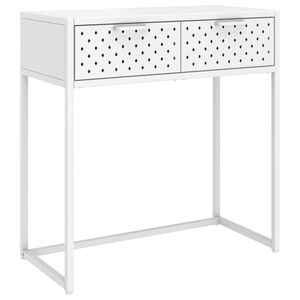 vidaXL Mesa consola 72x35x75 cm a&ccedil;o branco