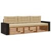 vidaXL Conjunto de Sof&aacute;s para Exterior 3 pcs Natural e Bege Poli&eacute;ster