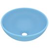 vidaXL Lavat&oacute;rio WC luxuoso redondo 32,5x14cm cer&acirc;mica azul mate