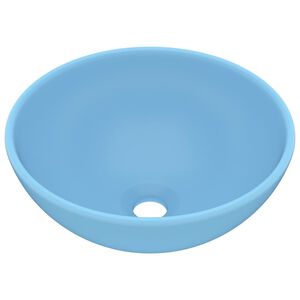 vidaXL Lavat&oacute;rio WC luxuoso redondo 32,5x14cm cer&acirc;mica azul mate