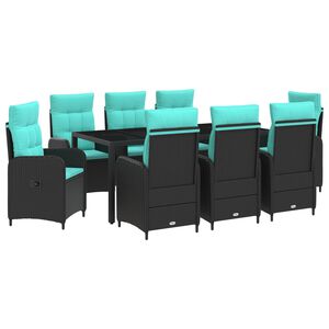 vidaXL Conjunto de Jantar para Exterior 9 unid. vime PE