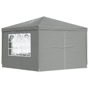 vidaXL Tenda de Festa 300 x 300 x 255 cm Cinzento-claro PE e A&ccedil;o