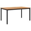 vidaXL Mesa de Exterior Natural e Preto 150 x 90 x 75 cm