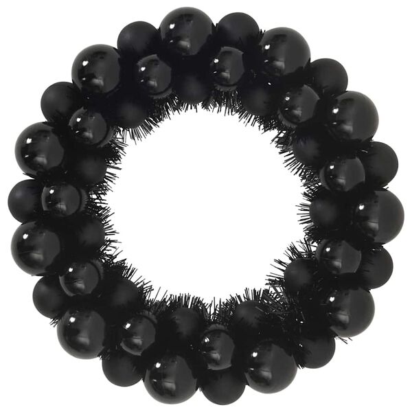 vidaXL Guirlandas de Bolas de Natal 2 pcs Preto 33 x 33 x 7 cm