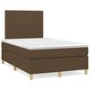 vidaXL Cama box spring c/ colch&atilde;o/LED 120x190cm tecido castanho-escuro