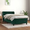 vidaXL Cama com molas/colch&atilde;o 100x200 cm veludo verde-escuro