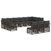 vidaXL Conjunto de Sof&aacute; de Jardim 13 unid. Cinzento vime PE