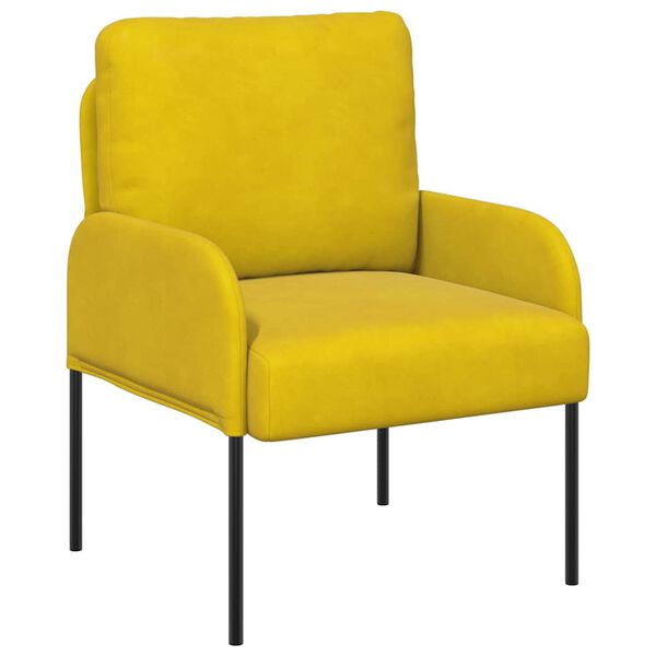 vidaXL Sof&aacute;s com almofada 55cm Amarelo Contraplacado