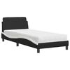 vidaXL Cama com colch&atilde;o Dover 90x190 cm couro artificial preto e branco
