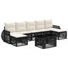 vidaXL Conjunto de Sof&aacute; de Jardim 8 unid. Preto e Branco Creme vime PE