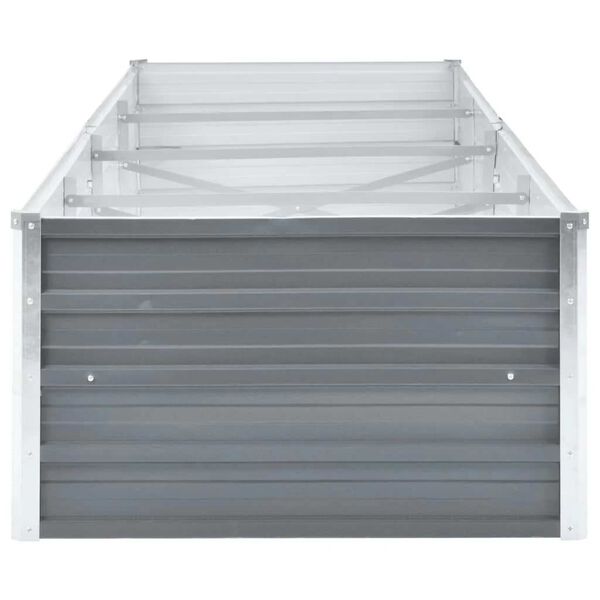 vidaXL Canteiro elevado de jardim a&ccedil;o galvanizado 320x80x45cm cinzento