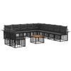 vidaXL Conjunto de Sof&aacute;s para Exterior 12 unid. Preto e Cinza Escuro