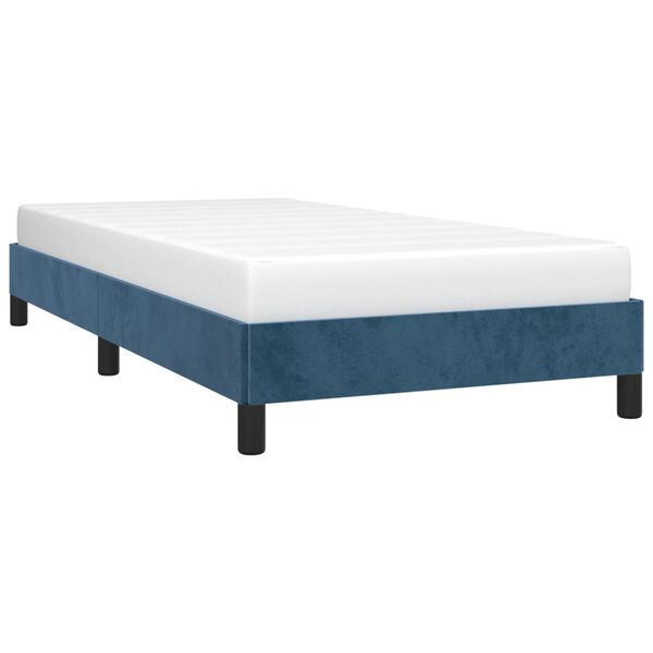 vidaXL Estrutura de cama sem colchão 100x200 cm veludo azul-escuro