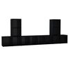 vidaXL 5 pcs conjunto de m&oacute;veis de TV contraplacado preto brilhante