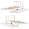 vidaXL Cama sem colch&atilde;o 90x190 cm madeira de pinho maci&ccedil;a branco