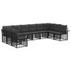 vidaXL Conjunto de Sof&aacute;s para Exterior 10 pcs Preto e Cinza Escuro