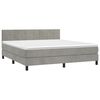 vidaXL Cama box spring c/ colch&atilde;o/LED 160x200 cm veludo cinzento-claro