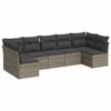 vidaXL 7 pcs conjunto sof&aacute;s p/ jardim c/ almofad&otilde;es vime PE cinzento