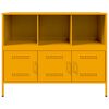 vidaXL Aparador 100,5x39x79 cm a&ccedil;o amarelo mostarda