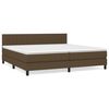 vidaXL Cama com molas/colch&atilde;o 200x200 cm tecido castanho-escuro