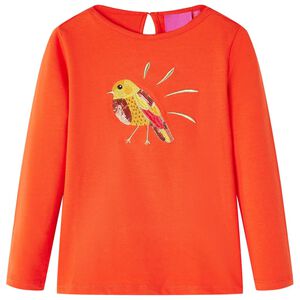 T-shirt de manga comprida para crian&ccedil;a laranja-escuro 92