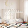 vidaXL Cama infantil com telhado 90x190 cm pinho maci&ccedil;o branco