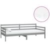 vidaXL Sof&aacute;-cama com colch&atilde;o 90x200 cm pinho maci&ccedil;o cinzento