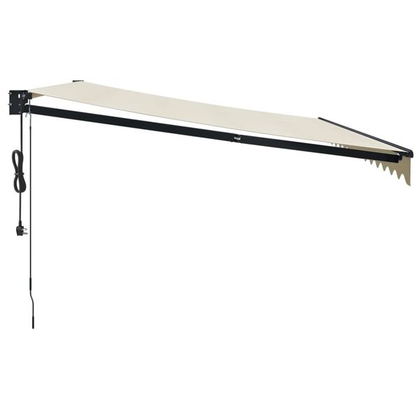 vidaXL Toldo retr&aacute;til autom&aacute;tico 4,5x3 m cor creme