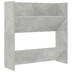 vidaXL Sapateira de parede 60x18x60 cm contraplacado cinzento cimento