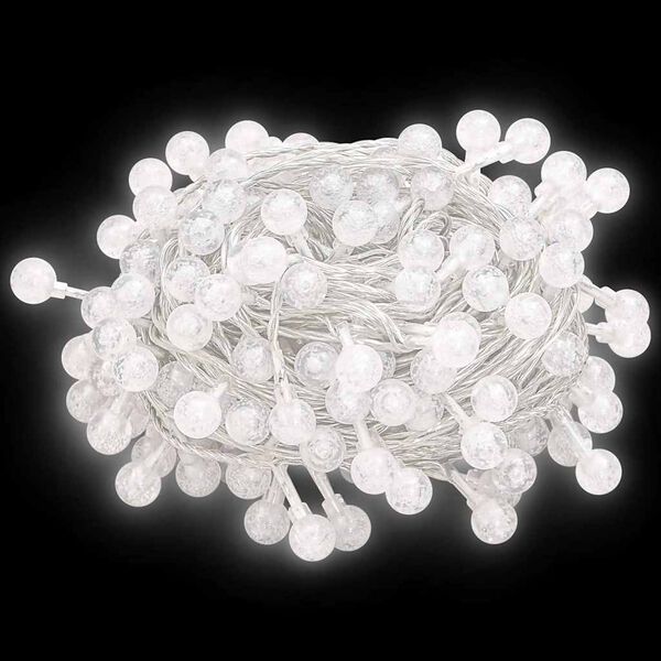 vidaXL Cordão de luzes em globo 40 m 400 LED 8 funções branco frio