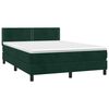 vidaXL Cama com molas/colch&atilde;o 140x190 cm veludo verde-escuro