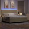 vidaXL Cama Box Spring LED Cinza Claro e Branco 200 x 200 cm