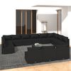 vidaXL 14 pcs conjunto lounge de jardim c/ almofadões vime PE preto