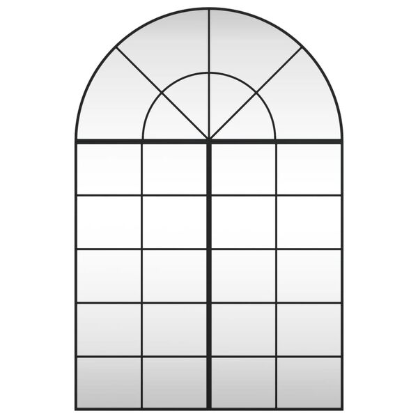vidaXL Espelho de parede arqueado 100x150 cm ferro preto