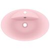 vidaXL Lavat&oacute;rio luxuoso oval 58,5x39 cm cer&acirc;mica rosa mate