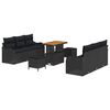vidaXL Conjunto de Sof&aacute; de Jardim 9 unid. 8-N&uacute;mero de lugares Preto